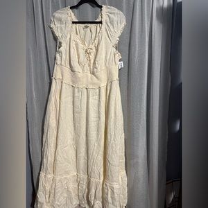 Old Navy cream maxi peasant dress XL